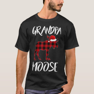 Grandpa Moose Buffalo Red Plaid Santa Christmas Fa T-Shirt
