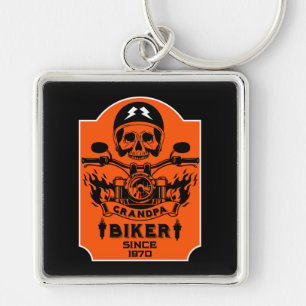 Grandpa Motorbike Rider Key Ring