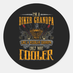 Grandpa Motorcycle Biker Er Papa Classic Round Sticker