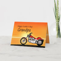 Grandpa, Motorcycle sunset Father's Day card