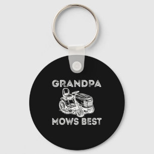 Grandpa Mows Funny Lawn Mower Father's Day Papa Key Ring