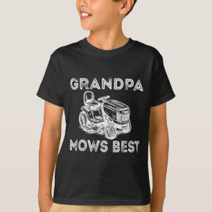 Grandpa Mows Funny Lawn Mower Father's Day Papa  T-Shirt