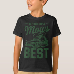 Grandpa Mows Papa Dad Zero Turn Lawn Mowing Funny T-Shirt