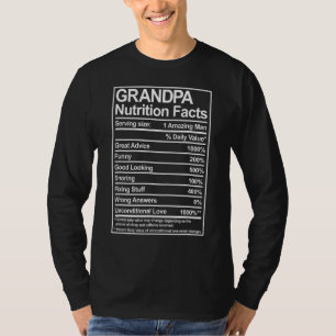 Grandpa Nutrition Facts Thoughtful Sweet Fathers T-Shirt