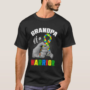Grandpa Of A Warrior Autism Awareness Day Puzzle P T-Shirt