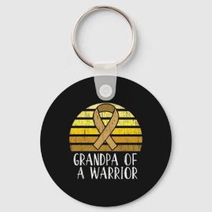 Grandpa Of A Warrior Childhood Cancer Awareness  Key Ring