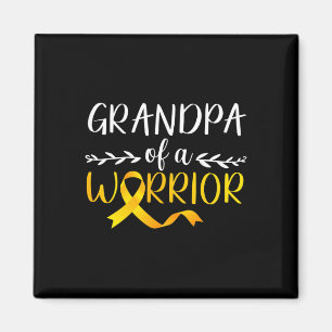 Grandpa Of A Warrior Childhood Cancer Awareness Su Magnet