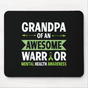 Grandpa Of An Awesome Warrior Mental Health Awaren Mouse Pad