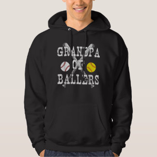 Grandpa of Ballers T Funny Baseball Softball L Hoodie