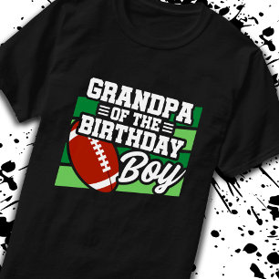 Grandpa of Birthday Boy Boys Football Grandfather T-Shirt