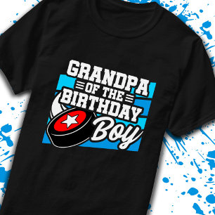 Grandpa of Birthday Boy Boys Hockey Grandfather T-Shirt
