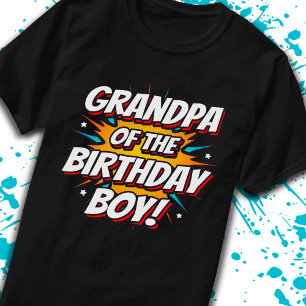 Grandpa of Birthday Boy Superhero Comics Comic T-Shirt