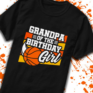 Grandpa of Birthday Girl Basketball Grandfather T-Shirt