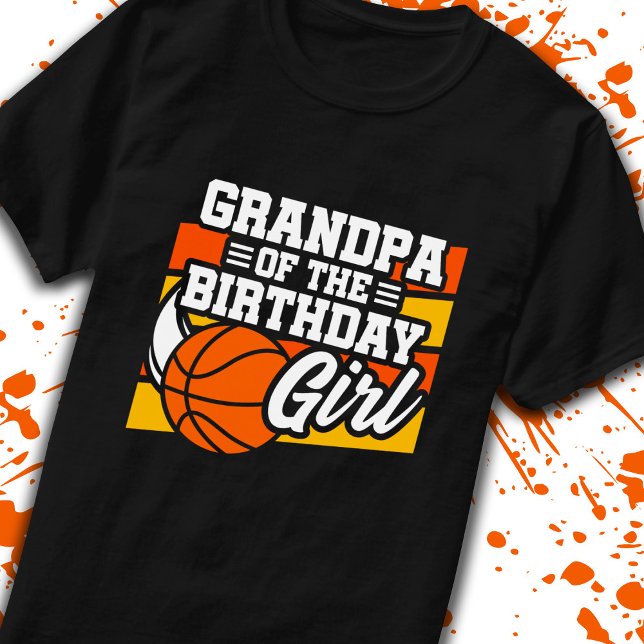 Grandpa of Birthday Girl Basketball Grandfather T-Shirt (Creator Uploaded)