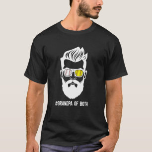 Grandpa Of Both Baseball Softball Grandpa Of Balle T-Shirt
