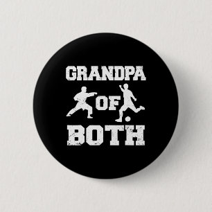 Grandpa Of Both Funny Soccer And Karate Grandpa 6 Cm Round Badge