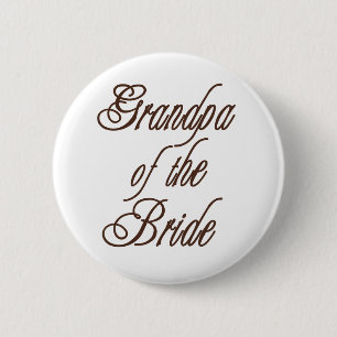 Grandpa of Bride Classy Browns 6 Cm Round Badge