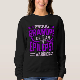 Grandpa Of Epilepsy Warrior Purple Ribbon Awarenes Sweatshirt