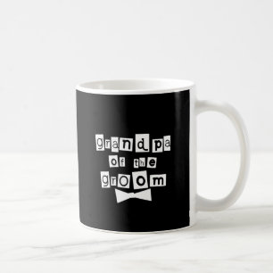 Grandpa of Groom White on Black Coffee Mug