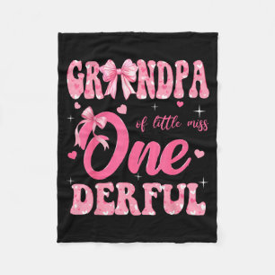 Grandpa of Little Miss Onederful 1st Birthday Girl Fleece Blanket