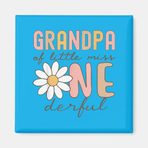 Grandpa Of Little Miss Onederful First Birthday Magnet