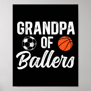 Grandpa Of Llers Sketll Soccer Grandpa Of Llers  Poster