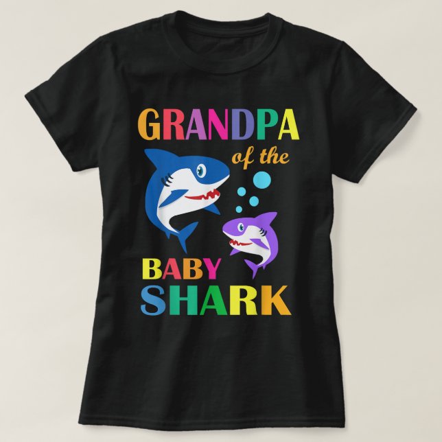Grandpa Of The Baby Birthday Shark Grandpa Shark C T-Shirt (Design Front)