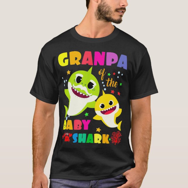 Grandpa Of The Baby Shark Birthday Grandpa Shark _ T-Shirt (Front)