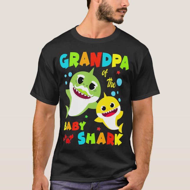 Grandpa Of The Baby Shark Birthday Grandpa Shark T T-Shirt (Front)