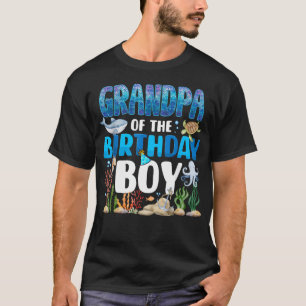 Grandpa Of The Birthday Boy Aquarium Sea Animals T-Shirt
