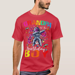 Grandpa Of The Birthday Boy Astronaut Boy Space Th T-Shirt