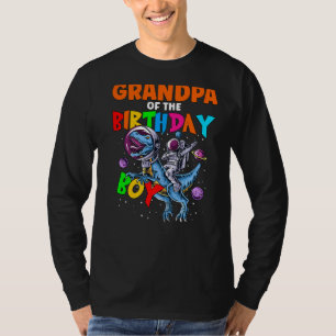 Grandpa Of The Birthday Boy Astronaut Riding Rex D T-Shirt