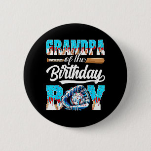 Grandpa of The Birthday Boy Baseball Ice Cream 6 Cm Round Badge