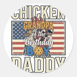 Grandpa of the Birthday Boy Cookie Milk Shirt Desi Classic Round Sticker