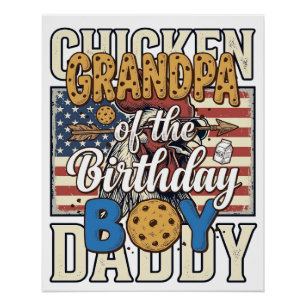 Grandpa of the Birthday Boy Cookie Milk Shirt Desi Poster