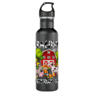 Grandpa Of The Birthday Boy Cute Farm Animal Birth 710 Ml Water Bottle