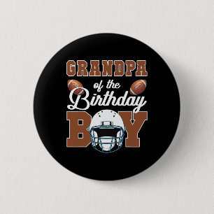 Grandpa Of The Birthday Boy Football Party Family  6 Cm Round Badge