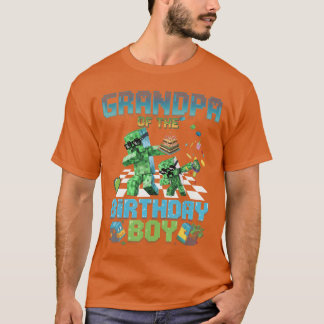 Grandpa of the Birthday Boy Funny Brick Games Mens T-Shirt
