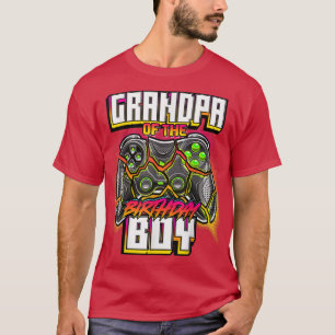 Grandpa of the Birthday Boy Matching Family Video  T-Shirt