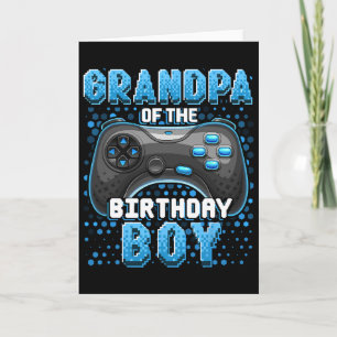 Grandpa Of The Birthday Boy Matching Video Game Bi Card