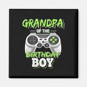 Grandpa Of The Birthday Boy Matching Video Game Bi Magnet