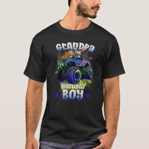 Grandpa Of The Birthday Boy Monster Trucks Racing T-Shirt