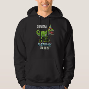 Grandpa Of The Birthday Boy Rex Dinosaur Birthday Hoodie