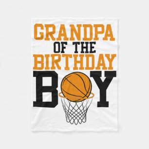 Grandpa Of The Birthday Boy Sketll Family Birthday Fleece Blanket