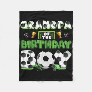 Grandpa Of The Birthday Boy Soccer Group Family Ma Fleece Blanket