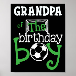 Grandpa Of The Birthday Boy Soccer Player Matching Poster