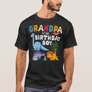 Grandpa of the Birthday Boy T-Rex RAWR Dinosaur Bi T-Shirt