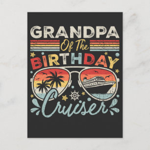 Grandpa of the Birthday Cruiser Vacation Postcard