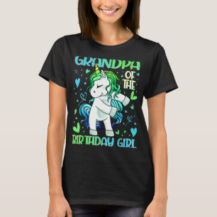 Grandpa of the Birthday Girl Flossing Unicorn Gran T-Shirt