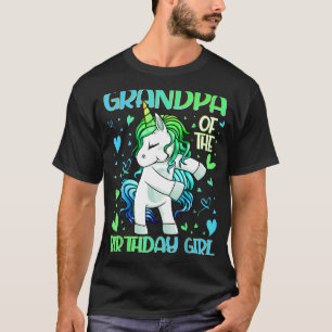 Grandpa of the Birthday Girl Flossing Unicorn Gran T-Shirt